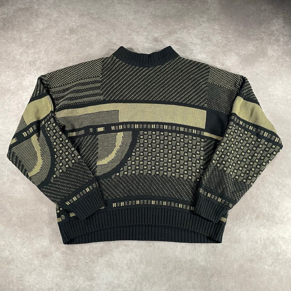 90’s Gitano Multipattern Grandpa Cosby Knit Sweater Large Acrylic Vintage